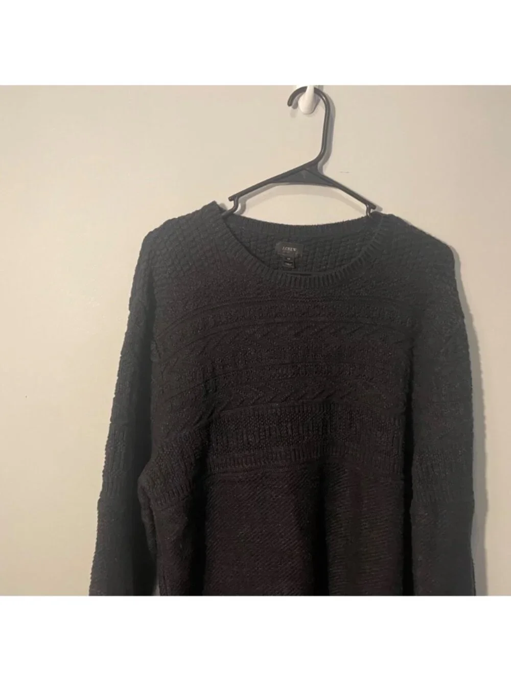 J. crew classic cable-knit sweater with patch sleeves